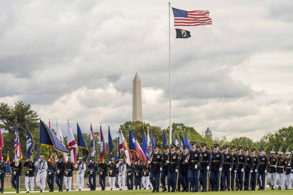 Soldiers parade in DC.